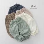 【80-130】パンツ ボトムス ベビー 韓国風 シンプル - 画像 (2)