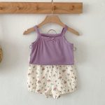 【66-100】セットアップ ベビー キャミソール&花柄プリント - 画像 (12)