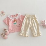 【73-120】半袖Tシャツ ベビー フリル襟 カートゥーン - 画像 (9)