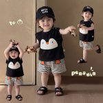 【73-110】セットアップ 可愛い ペンギン 上下セット - 画像 (4)