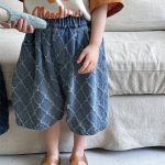 【80-140】パンツ 菱形 キルティング デニム ハーフパンツ - 画像 (7)