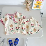 【66-100】セットアップ 可愛い クマ柄 コットン 可愛い - 画像 (8)