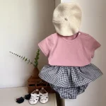 【66-90】パンツ ベビー チェック リボン 韓国風 かぼちゃんパンツ - 画像 (11)
