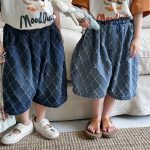 【80-140】パンツ 菱形 キルティング デニム ハーフパンツ - 画像 (14)