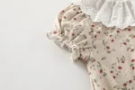 【66-90】ロンパース ベビー 半袖 レース襟 花柄 - 画像 (12)