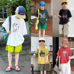 【90-160】半袖Tシャツ 男の子 プリント カートゥーン かわいい