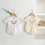 【66-90】ロンパース フラワー刺繡 可愛い - 画像 (2)