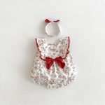 【66-90】ロンパース レッド 蝶結び 可愛い - 画像 (5)