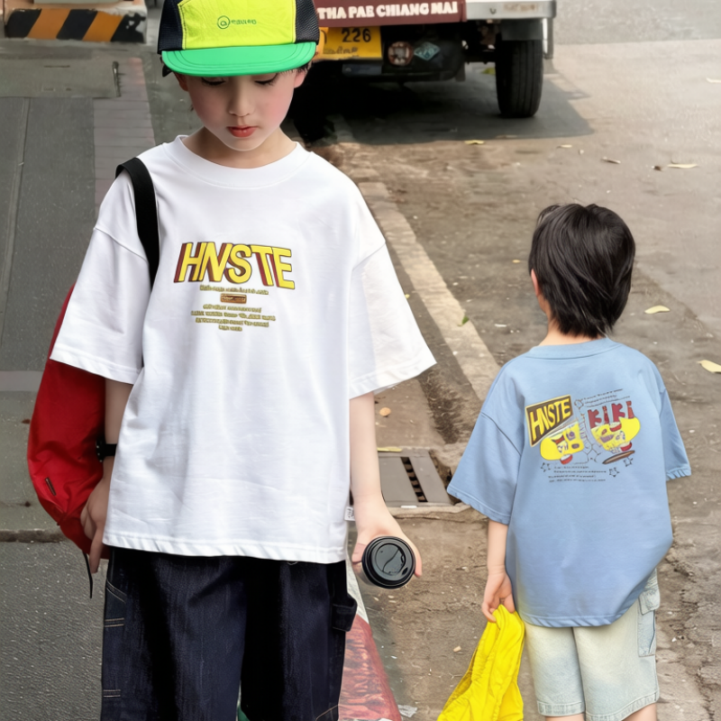 b7033119774f18 【90-160】半袖Tシャツ 男の子 薄手 ゆったり 通気性拔群 - 画像 (1)
