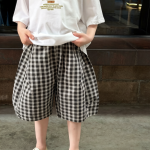 【100-170】ショートパンツ 男の子 チェック柄 薄手 ストリート風
