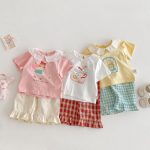 【73-120】半袖Tシャツ ベビー フリル襟 カートゥーン - 画像 (8)