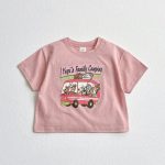 【80-130】半袖Tシャツ アニマル ファミリーがバスで冒険 - 画像 (6)