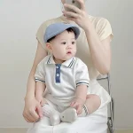 【73-110】セットアップ ベビー 男の子 ポロデザイン - 画像 (5)