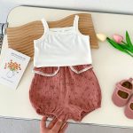 【66-100】セットアップ ベビー キャミソール&花柄プリント - 画像 (13)