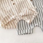 【66-90】ロンパース ストライプ 半袖 ベビー服 - 画像 (13)