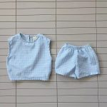 【73-120】セット 薄手 チェック柄 半袖 ノースリーブ - 画像 (4)
