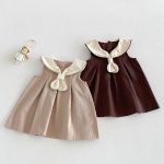 【73-120】ワンピース ベビー ノースリーブ レトロ - 画像 (2)