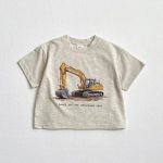 【90-150】半袖Tシャツ 乗り物 ルーズ カジュアル トップス - 画像 (5)