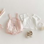 【66-90】サロペットロンパース 刺しゅう入り 動物柄 - 画像 (4)