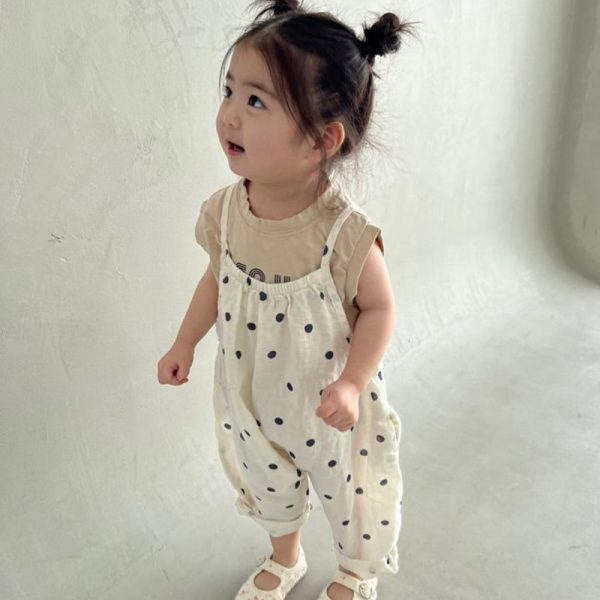 【80-130cm】サロペット ドットorシンプル 可愛い