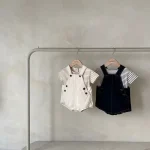 【66-100】サロペット or ボーダーTシャツ ベビー 韓国風 - 画像 (3)