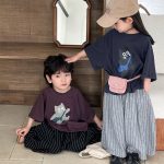 【80-140】半袖Tシャツ ねこ柄プリント ビッグシルエット - 画像 (6)