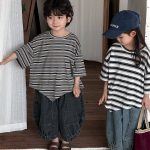 【80-140】Tシャツ ボーダー ドロップショルダー - 画像 (5)