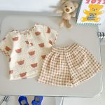 【66-100】セットアップ 可愛い クマ柄 コットン 可愛い - 画像 (3)