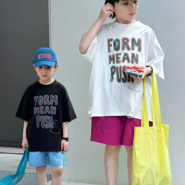 【90-160cm】半袖Tシャツ 男の子 プリント ストリート風