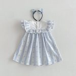 【66-140】ロンパースorワンピース ブルー ストライプ 姉妹服 - 画像 (8)