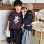 【80-140】半袖Tシャツ ねこ柄プリント ビッグシルエット - 画像 (5)