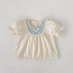 【73-110】セットアップ ベビー 切り替え レース リボン付き - 画像 (11)