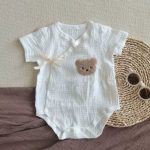 【66-90】ロンパース ヒョウ柄 ナチュラル - 画像 (5)