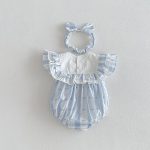 【66-140】ロンパースorワンピース ブルー ストライプ 姉妹服 - 画像 (6)