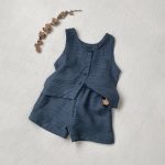 【73-100】セットアップ ベビー デニム 無地 通園・お出かけに - 画像 (6)