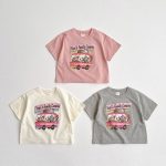 【80-130】半袖Tシャツ アニマル ファミリーがバスで冒険 - 画像 (4)