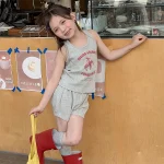 【80-130】セットアップ 女の子 英字プリント - 画像 (3)