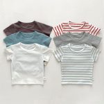 【73-100】半袖Tシャツ 肌触り 優しい 無地ORボーダー柄 - 画像 (2)