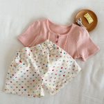 【80-120】ショートパンツ カラフル ハートプリント - 画像 (5)