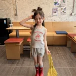 【80-130】セットアップ 女の子 英字プリント - 画像 (5)