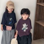 【80-140】半袖Tシャツ ねこ柄プリント ビッグシルエット - 画像 (14)