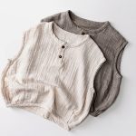 【80-130】トップス ガーゼ素材 ノースリーブ - 画像 (8)