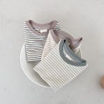 【73-100】半袖Tシャツ 男の子 カジュアル ボーダー柄 クルーネック - 画像 (9)