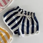 【73-100】ショートパンツ ベビー ストライプ ボトムス - 画像 (7)