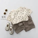 【80-130】半袖Tシャツ ベビー 韓国風 ドット - 画像 (8)