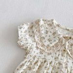 【66-90】ロンパース&帽子 フラワー柄 可愛い ベビー服 - 画像 (12)
