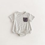 【66-100】ロンパースORサロペットORTシャツ カジュアル ボーダー - 画像 (7)