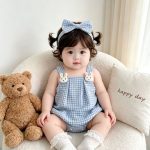 【66-90】ロンパース ウサギ チェック ベビー服 - 画像 (6)