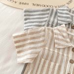 【66-90】ロンパース ストライプ 半袖 ベビー服 - 画像 (15)