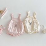 【66-90】サロペットロンパース 刺しゅう入り 動物柄 - 画像 (3)